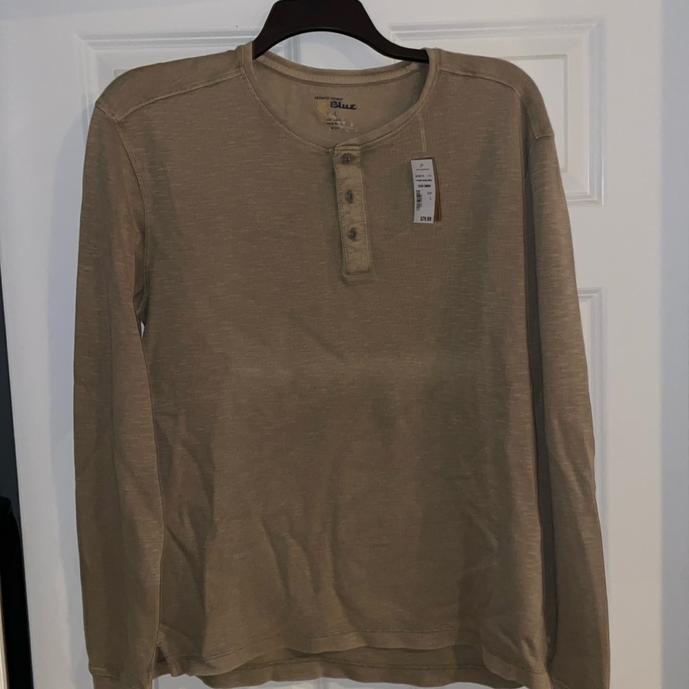 Pronto Uomo Blue New w/ Tags- Long Sleeve Men’s Large- Light Brown